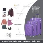 24" Lightweight Hard Shell Luggage with Spinner Wheels