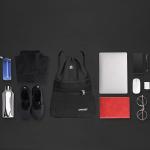Waterproof Drawstring Gym Bag with Pocket - Black