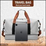 Grey Gym Bag with Shoe Compartment and Wet Pockets