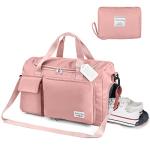 Foldable Pink Duffel Bag for Travel & Gym
