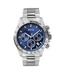 BOSS Men's 43mm Chronograph Watch with Blue Dial