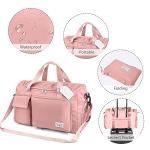 Foldable Pink Duffel Bag for Travel & Gym