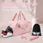 Lightweight Pink Gym Bag with Shoe Compartments