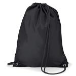 Waterproof Drawstring Gym Sack Backpack - Jet Black