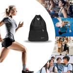Waterproof Drawstring Gym Sack Backpack - Jet Black