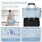Sky Blue Sports Duffle Bag with Shoe Compartment