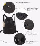 Large Unisex Drawstring Sports Backpack with Pockets