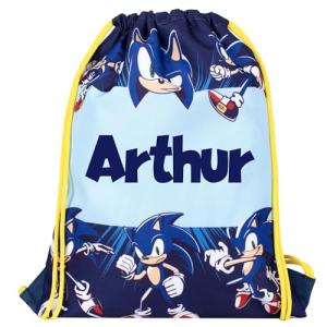 Personalized Sonic the Hedgehog Drawstring Bag for Kids