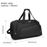 Waterproof Gym Bag with Shoe and Wet Pockets