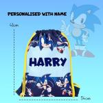 Personalized Sonic the Hedgehog Drawstring Bag for Kids