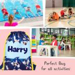 Personalized Sonic the Hedgehog Drawstring Bag for Kids