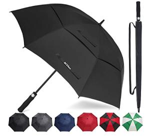 62" Windproof Golf Black Umbrella