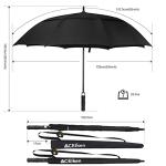 62" Windproof Golf Black Umbrella