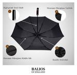 Auto Open Black Folding Umbrella with Wood Handle
