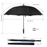 62" Windproof Golf Black Umbrella