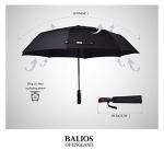 Auto Open Black Folding Umbrella with Wood Handle