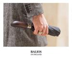 Auto Open Black Folding Umbrella with Wood Handle