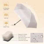 Aolso Mini UV Folding Travel Umbrella – White