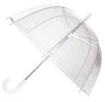 Clear Wedding Umbrella with White Handle and Tip