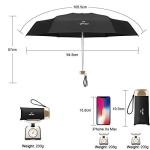 Compact Black Mini Umbrella with Gold Handle