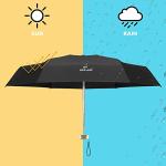 Compact Black Mini Umbrella with Gold Handle