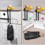 Compact Black Mini Umbrella with Gold Handle