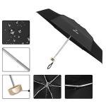 Compact Black Mini Umbrella with Gold Handle