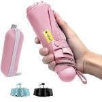 Compact Pink Travel Umbrella - Windproof & UV Protection