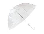 Clear Wedding Umbrella with White Handle - 4 Pack