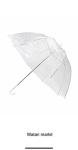 Clear Wedding Umbrella with White Handle - 4 Pack