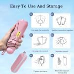 Compact Pink Travel Umbrella - Windproof & UV Protection
