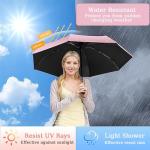 Compact Pink Travel Umbrella - Windproof & UV Protection
