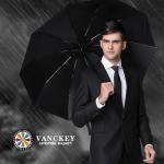 MIKAFEN Windproof Compact Umbrella with Wood Handle