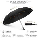 Lychico Compact Windproof Travel Umbrella - Black