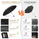 Lychico Compact Windproof Travel Umbrella - Black