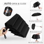 Lychico Compact Windproof Travel Umbrella - Black