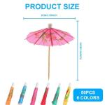 50 Pack Mini Cocktail Umbrellas for Drinks & Treats