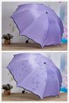 Compact UPF 50 Sun Umbrella for Women - Clove Purple
