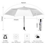 UV Protection 46-Inch Windproof Travel Umbrella