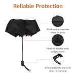 Compact Windproof Travel Umbrella - Black