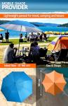 Foldable Blue Beach Umbrella with UV 50+ Protection