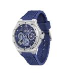 HUGO Men's Quartz Skeleton Watch with Blue Bracelet