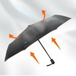 Compact Windproof Travel Umbrella - Black