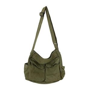 HUALEENA Large Green Canvas Crossbody Bag