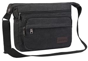 JAKAGO Black Canvas Messenger Bag for All Occasions