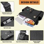 Large Denim Messenger Bag for Women - Black