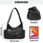 Large Denim Messenger Bag for Women - Black