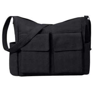 RZMAYIS Canvas Laptop Messenger Bag - Black