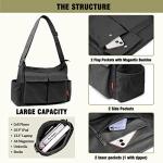 Large Denim Messenger Bag for Women - Black