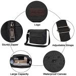 JAKAGO Black Canvas Messenger Bag for All Occasions